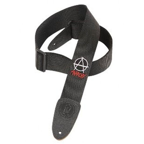 levy's guitar straps levys 2inch mss8an black polypropylene anarchy patch guitar strap