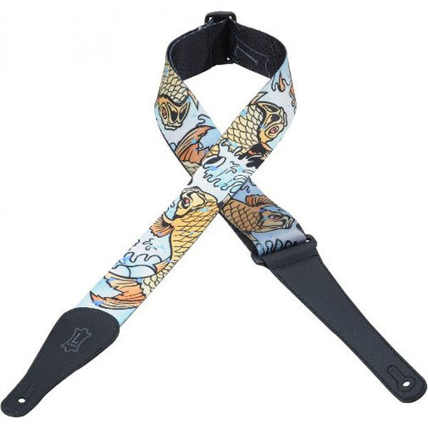 levy's guitar straps levys mpd2-009 2inch poly guitar strap koi fish design