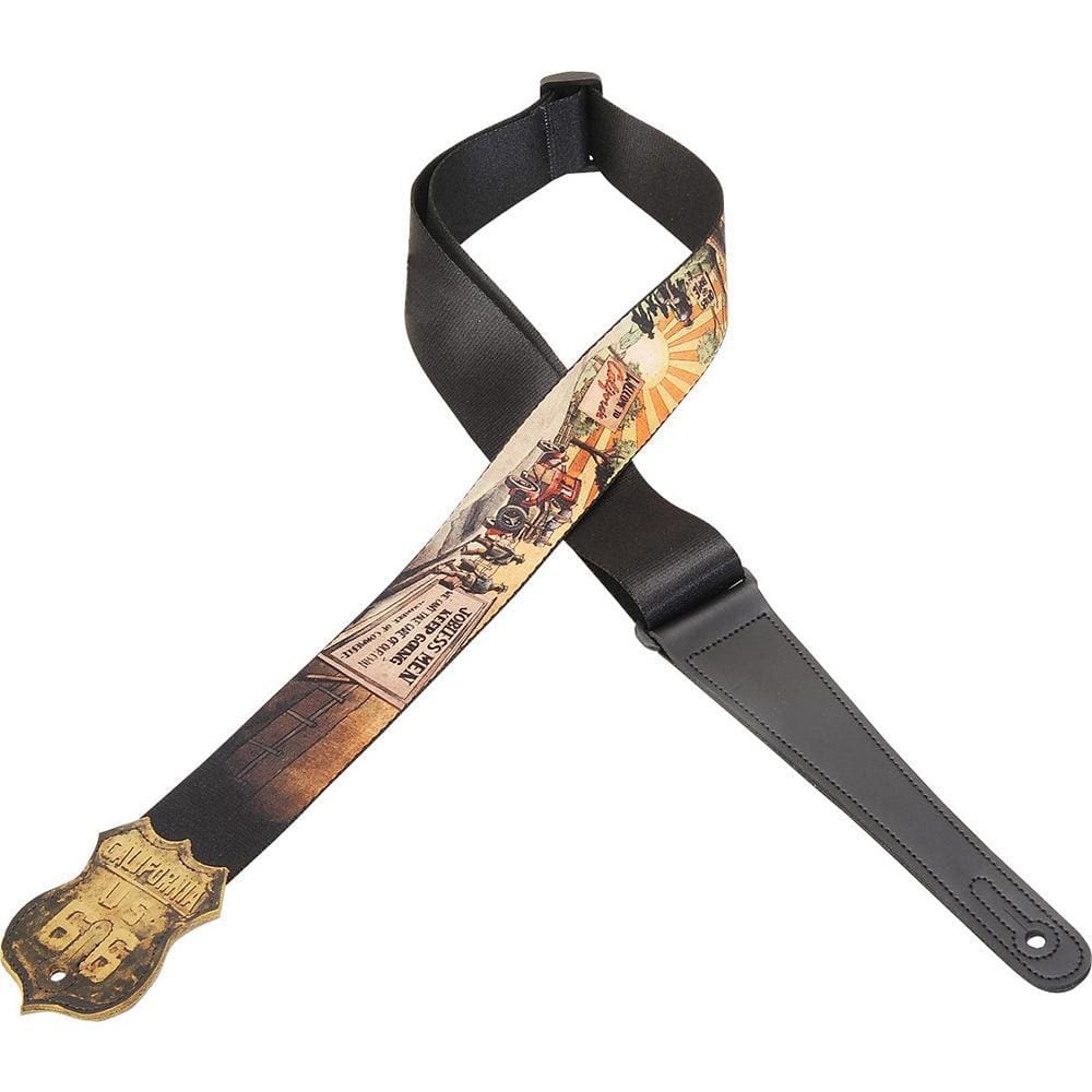 levy's guitar straps levys mpn2-ca the art of nyco rudolph 2 inch guitar strap-california