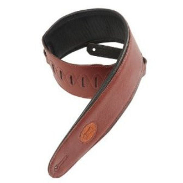 levy's guitar straps levys mss2-burgundy sign series garment leather padded guitar strap