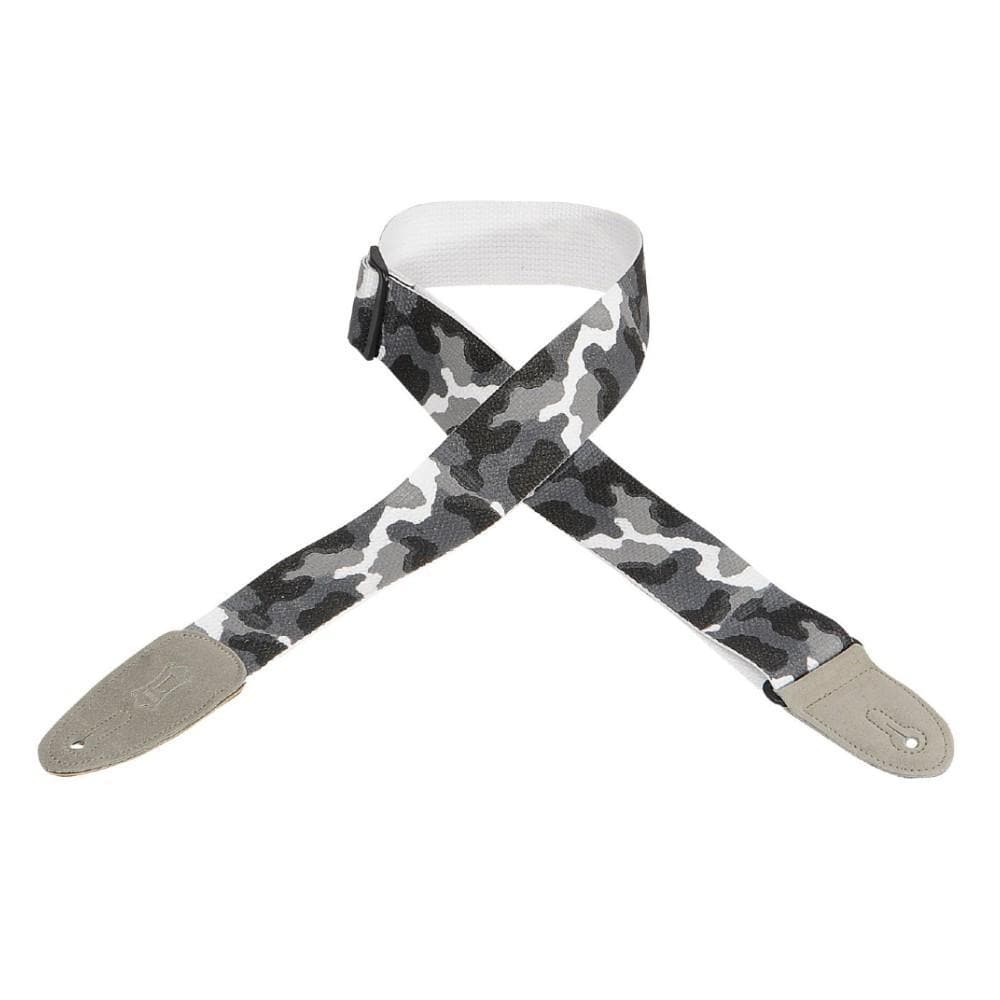levys guitar straps artic camouflage levys mc8-xl-acm 2 inch basic cotton with suede strip guitar strap