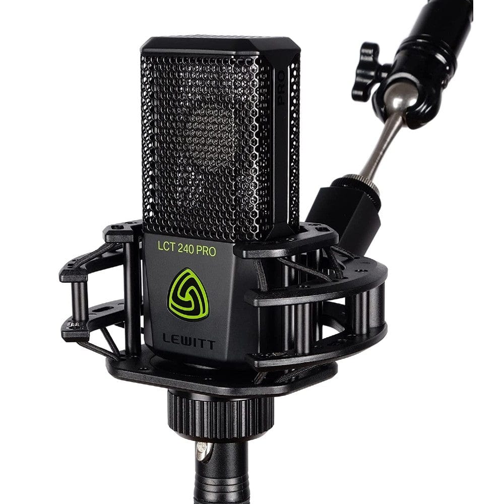 lewitt condenser microphones black lewitt lct-240 pro value pack cardioid condenser microphone with shockmount