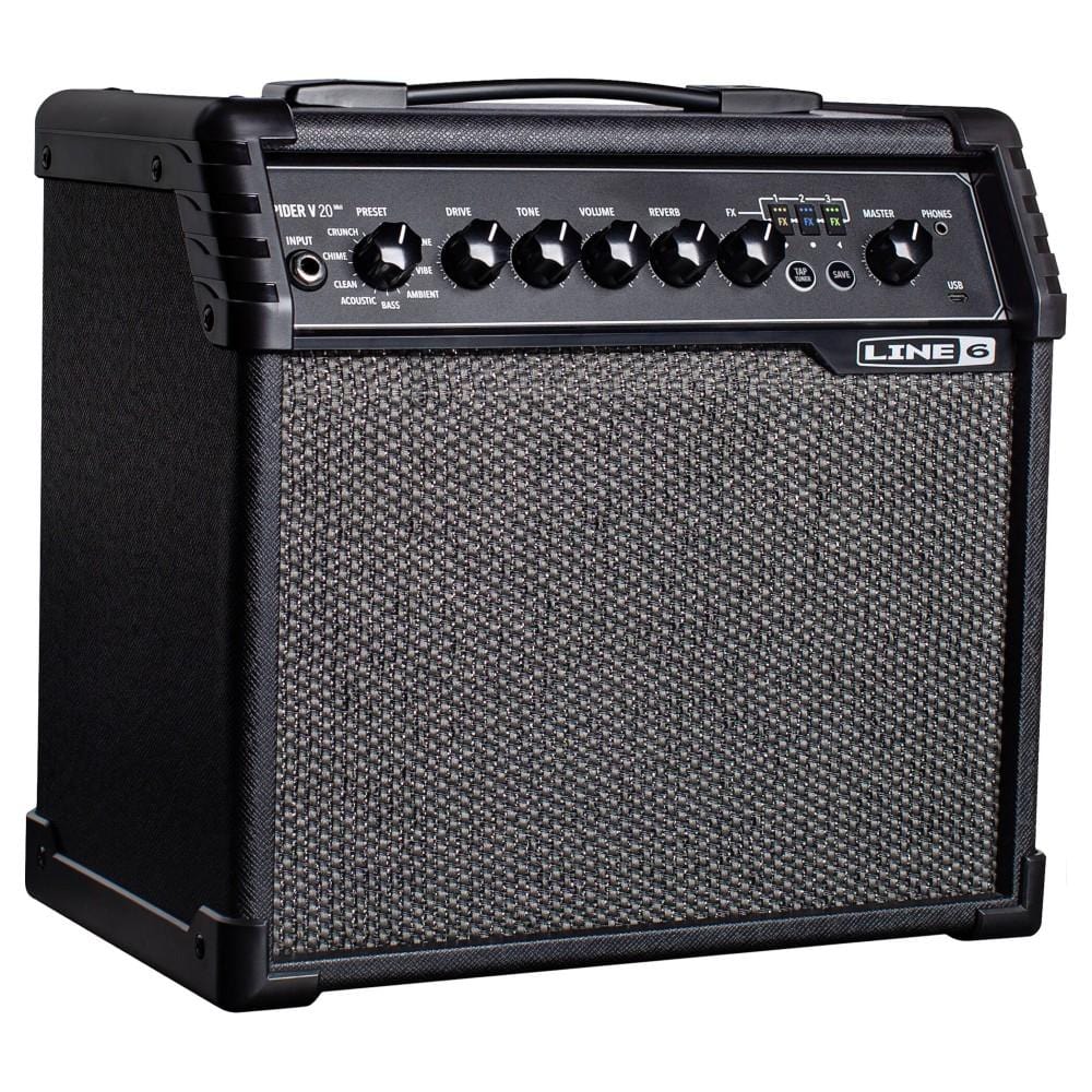 line 6 guitar combo amplifiers line 6 spider v 20 mkii 8" modeling combo guitar amplifier