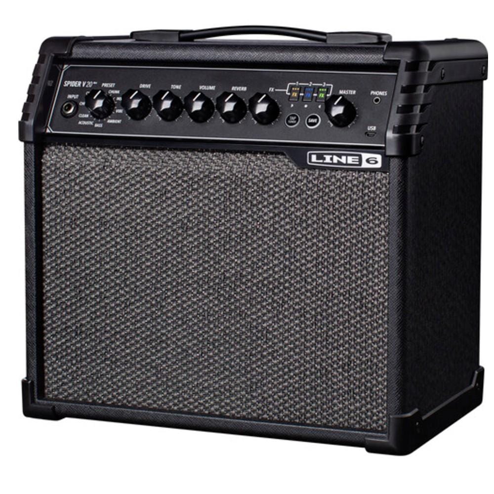 line 6 guitar combo amplifiers line 6 spider v 20 mkii 8" modeling combo guitar amplifier