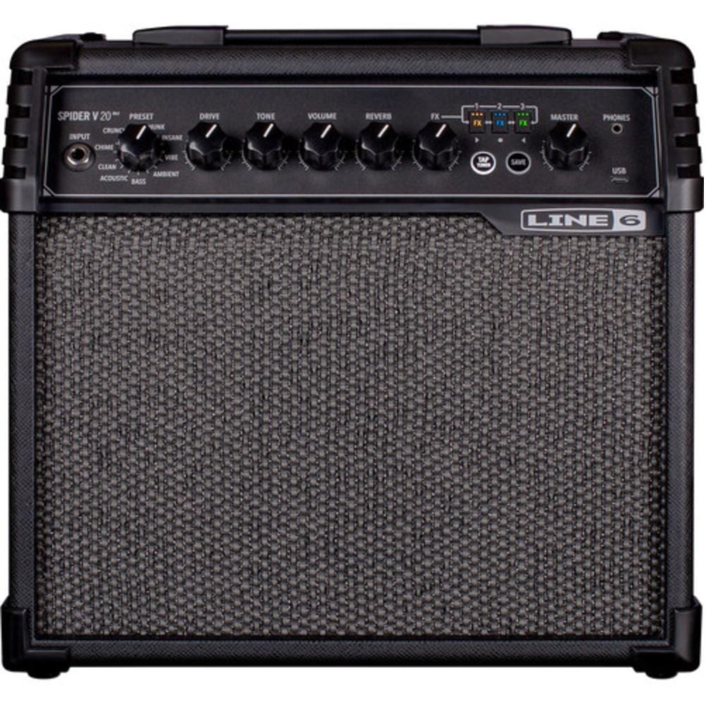 line 6 guitar combo amplifiers line 6 spider v 20 mkii 8" modeling combo guitar amplifier