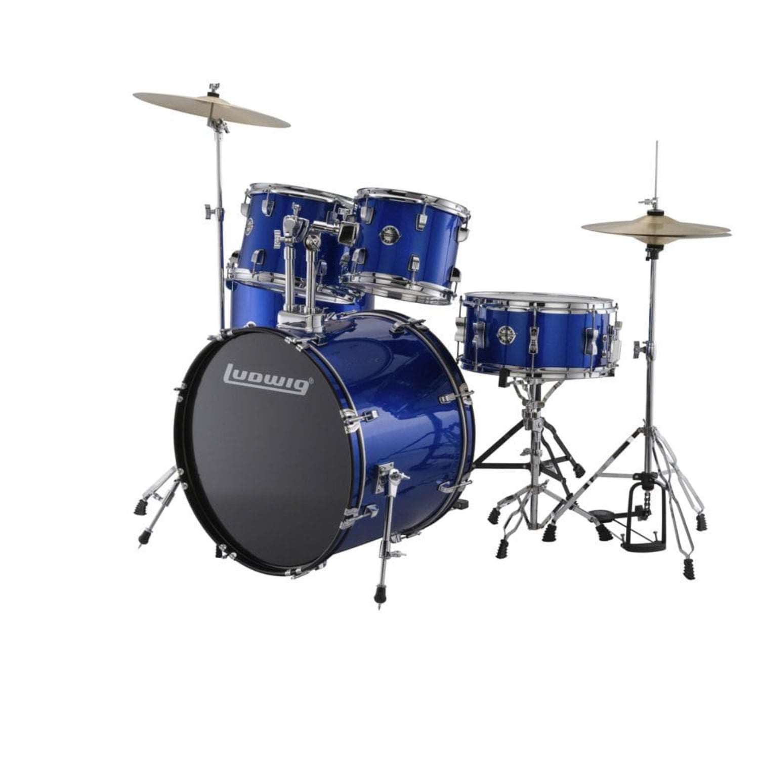 ludwig acoustic drum kits blue ludwig accent fuse 5-piece acoustic drum kit with hardware & cymbals#color_blue