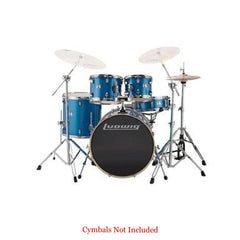 Ludwig Acoustic Drum Kits Blue Sparkle Ludwig Evolution Series 5-Piece Complete Acoustic Drum Kit With Hardware