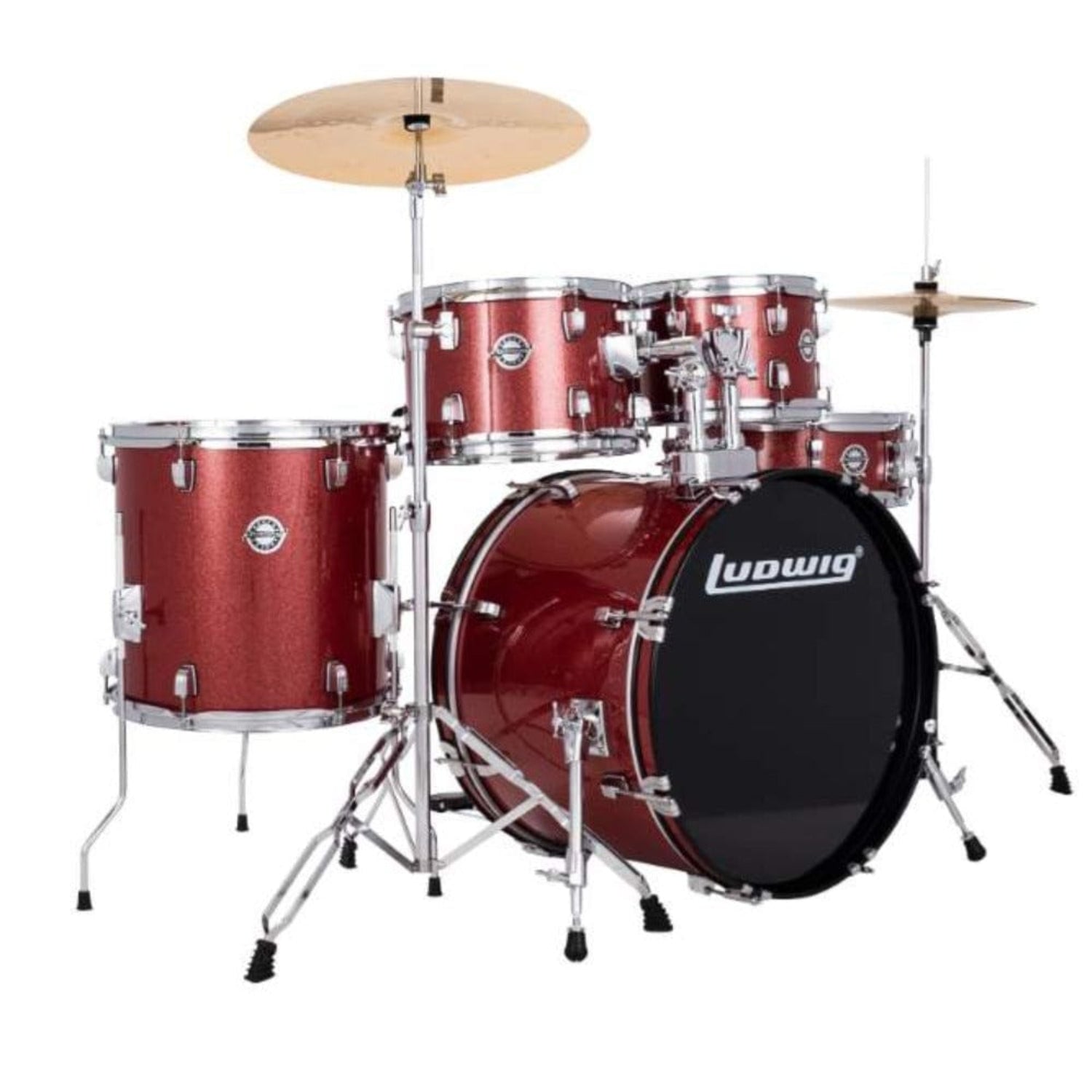 ludwig acoustic drum kits ludwig accent fuse 5-piece acoustic drum kit with hardware & cymbals