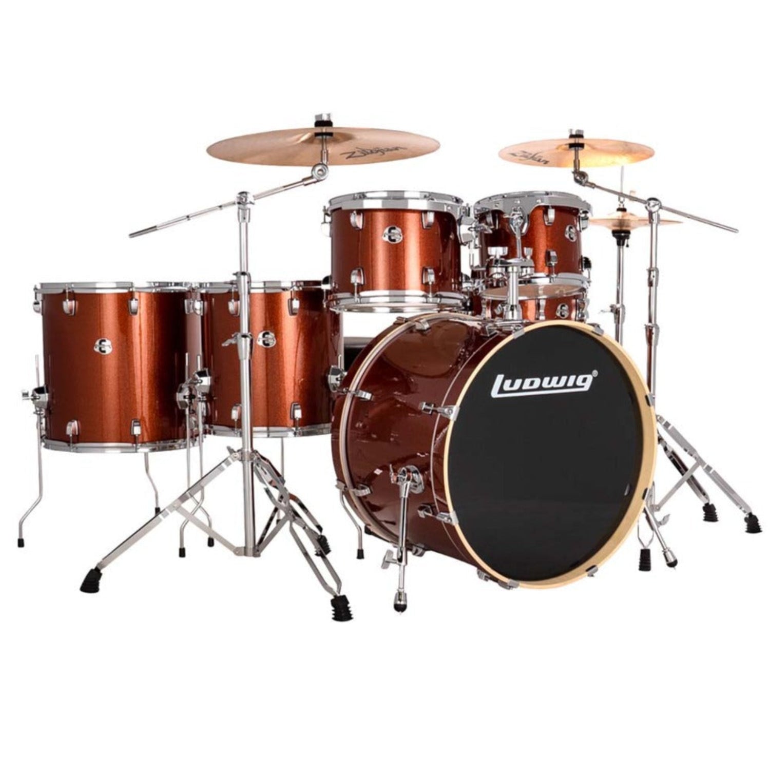 Ludwig Acoustic Drum Kits Ludwig Evolution 6-Piece Acoustic Drum Kit with Hardware & Throne