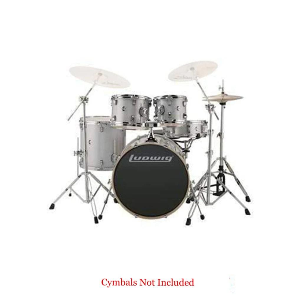 ludwig acoustic drum kits white sparkle ludwig evolution series 5-piece complete acoustic drum kit with hardware #color_white-sparkle