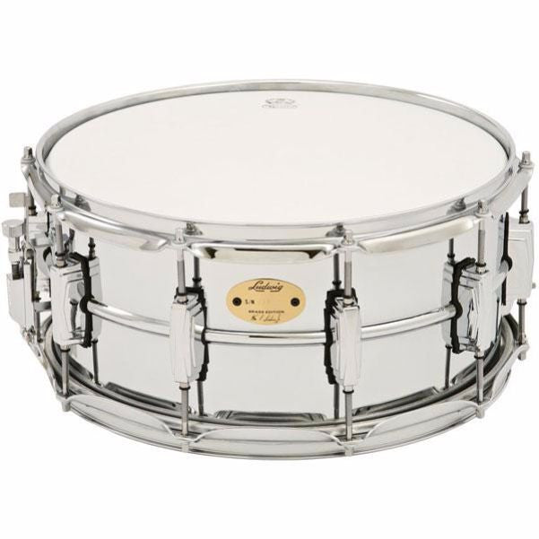 ludwig snares lb402b 6.5x14inch chrome plated brass shell snare drum
