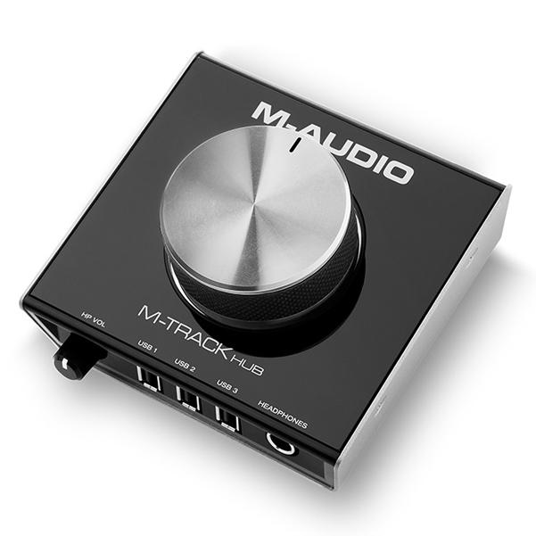 m-audio audio interfaces m-audio m-track hub usb audio interface with built-in 3-port hub