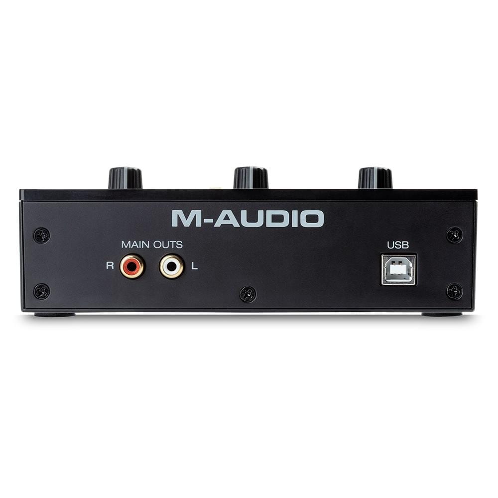 m-audio audio interfaces m-audio m-track solo 2-channel usb audio interface with 1 crystal preamp, phantom power & instrument input - open box