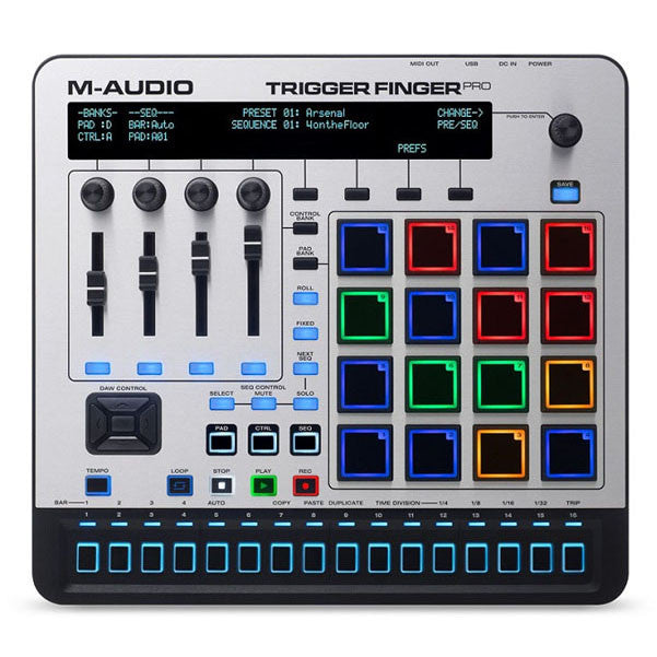 m-audio groove production m-audio trigger finger pro usb midi controller with step sequencer