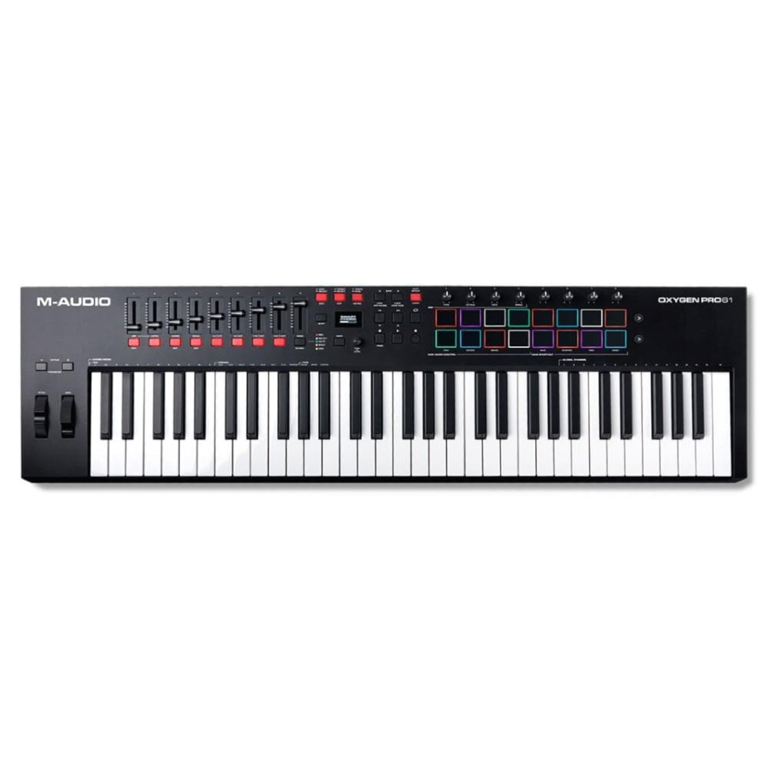 m-audio midi keyboards 61 keys m-audio oxygen pro usb powered midi controller with smart controls & auto mapping