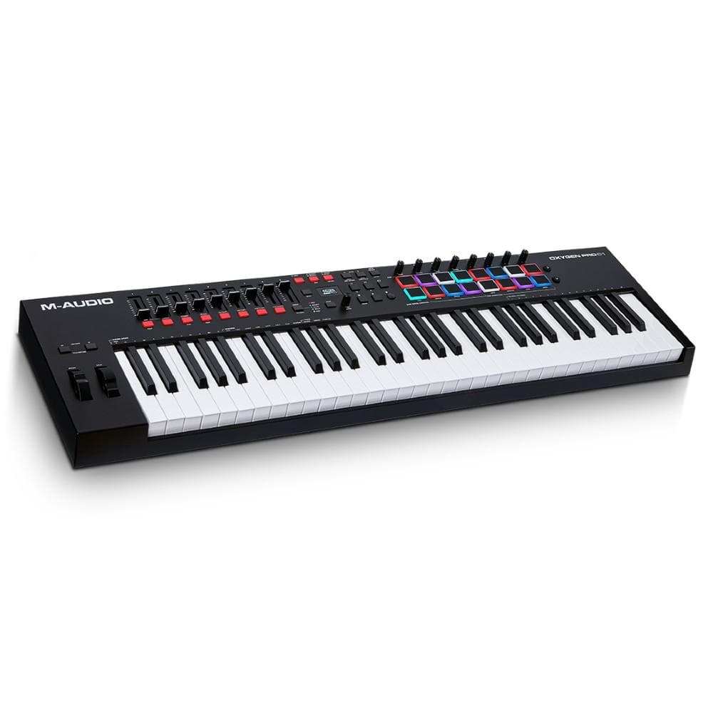 m-audio midi keyboards m-audio oxygen pro usb powered midi controller with smart controls & auto mapping