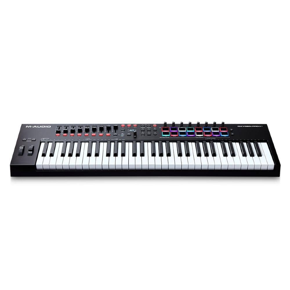m-audio midi keyboards m-audio oxygen pro usb powered midi controller with smart controls & auto mapping