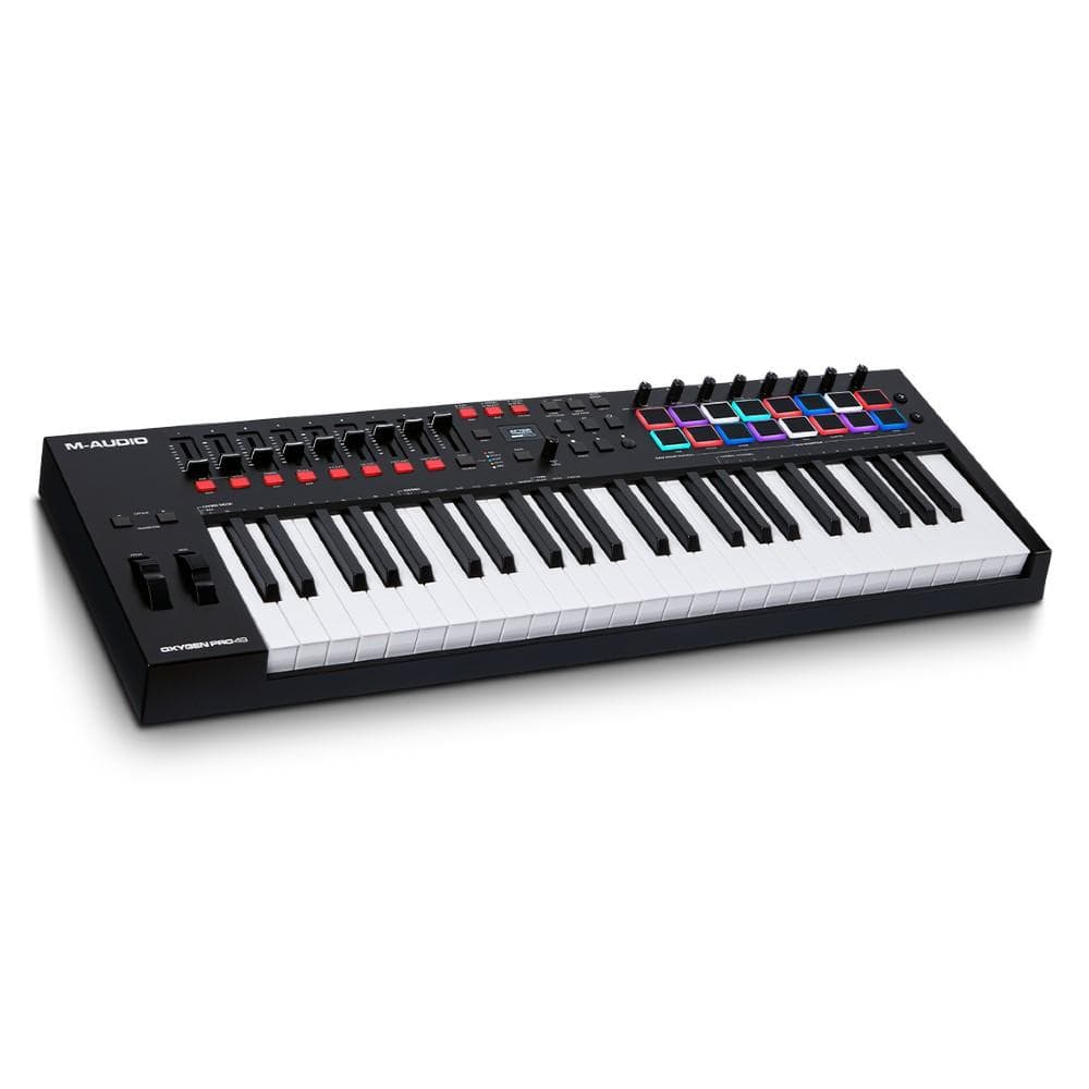 m-audio midi keyboards m-audio oxygen pro usb powered midi controller with smart controls & auto mapping