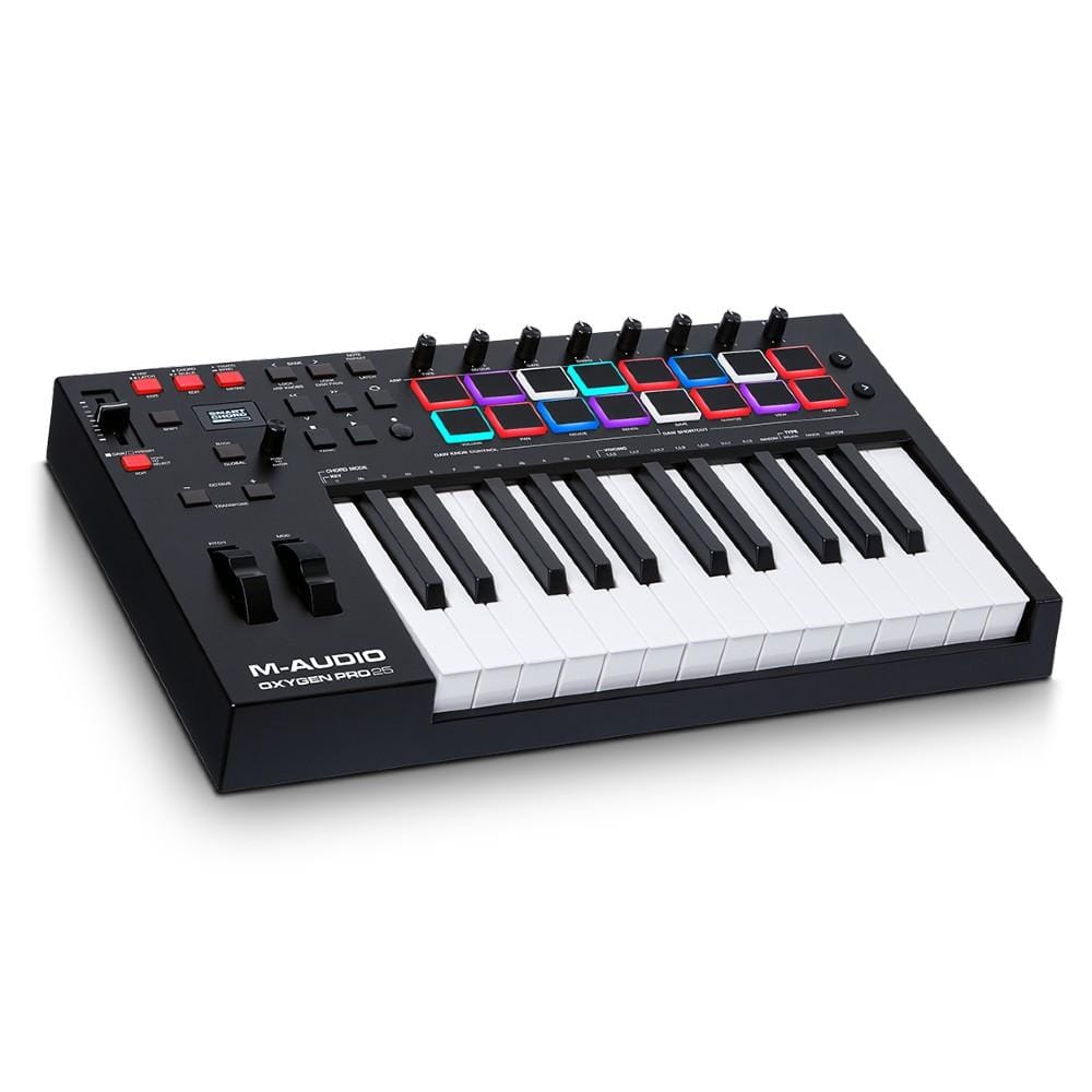 m-audio midi keyboards m-audio oxygen pro usb powered midi controller with smart controls & auto mapping