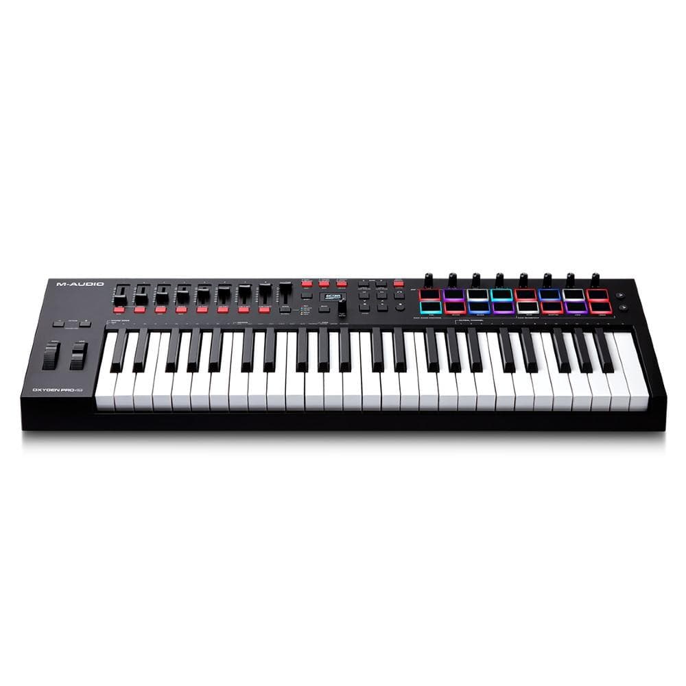 m-audio midi keyboards m-audio oxygen pro usb powered midi controller with smart controls & auto mapping