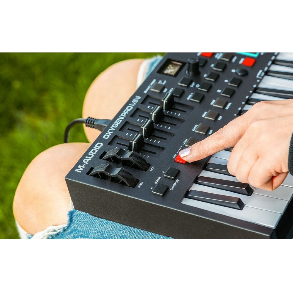 m-audio midi keyboards m-audio oxygen pro usb powered midi controller with smart controls & auto mapping