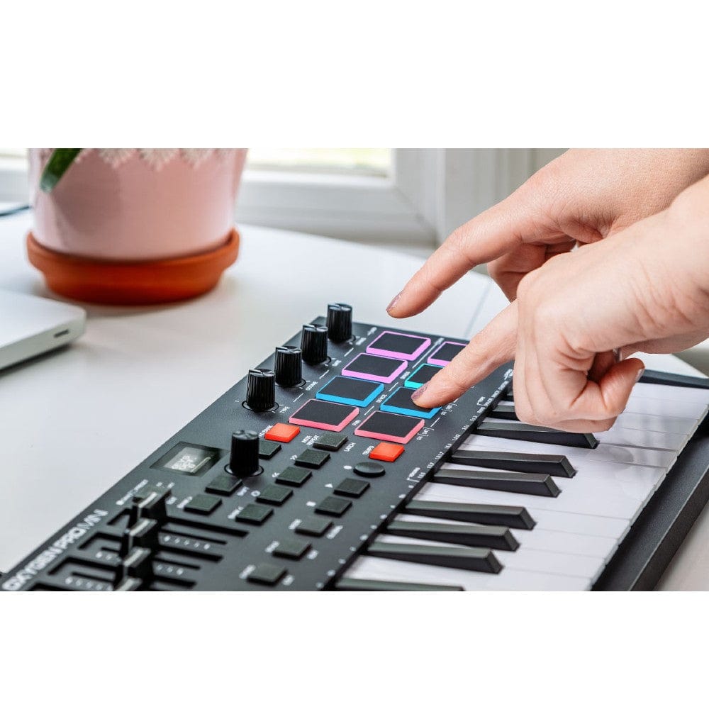 m-audio midi keyboards m-audio oxygen pro usb powered midi controller with smart controls & auto mapping
