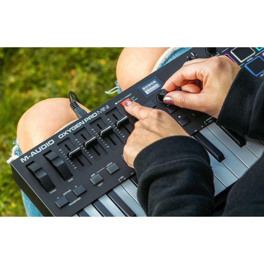 m-audio midi keyboards m-audio oxygen pro usb powered midi controller with smart controls & auto mapping