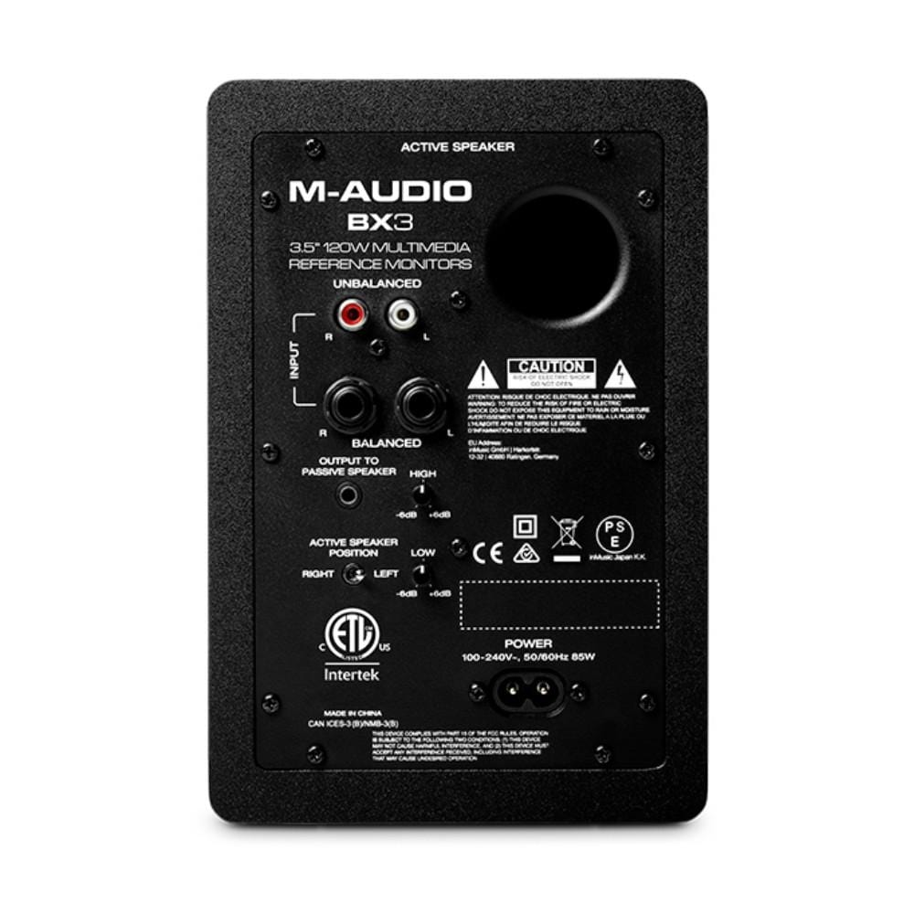 m-audio monitor speakers m-audio bx3 120-watt multimedia reference monitor speakers - pair