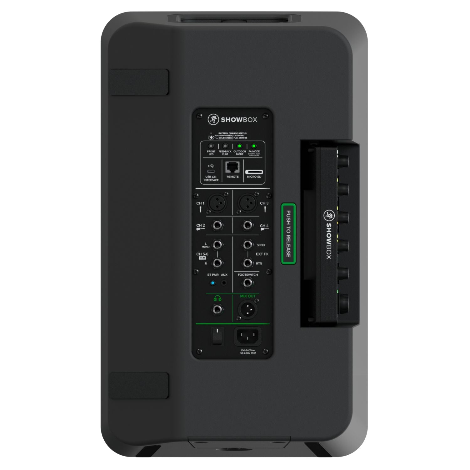 Mackie Active PA Speakers Mackie ShowBox Battery-Powered All-in-One Live Performance Rig with Breakaway Mix Control