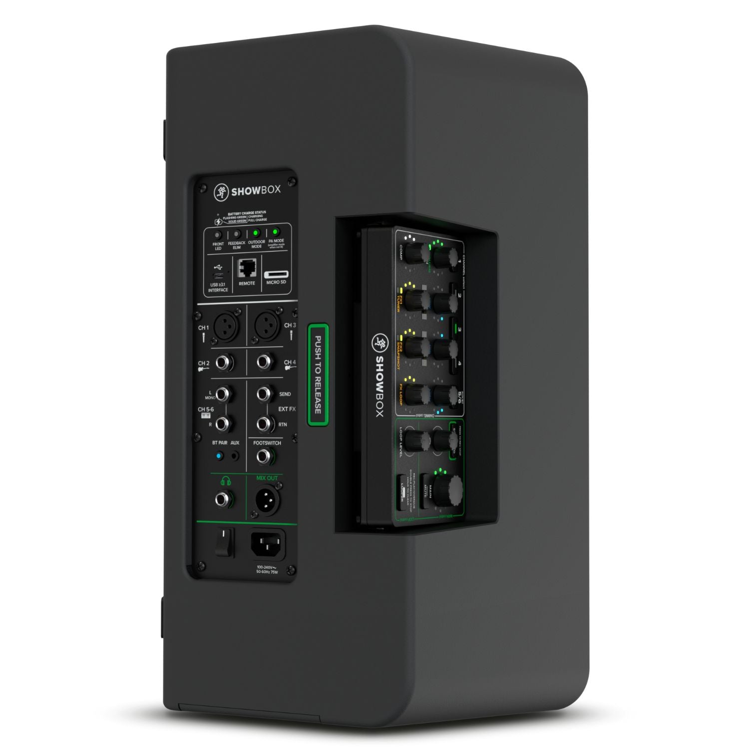 Mackie Active PA Speakers Mackie ShowBox Battery-Powered All-in-One Live Performance Rig with Breakaway Mix Control