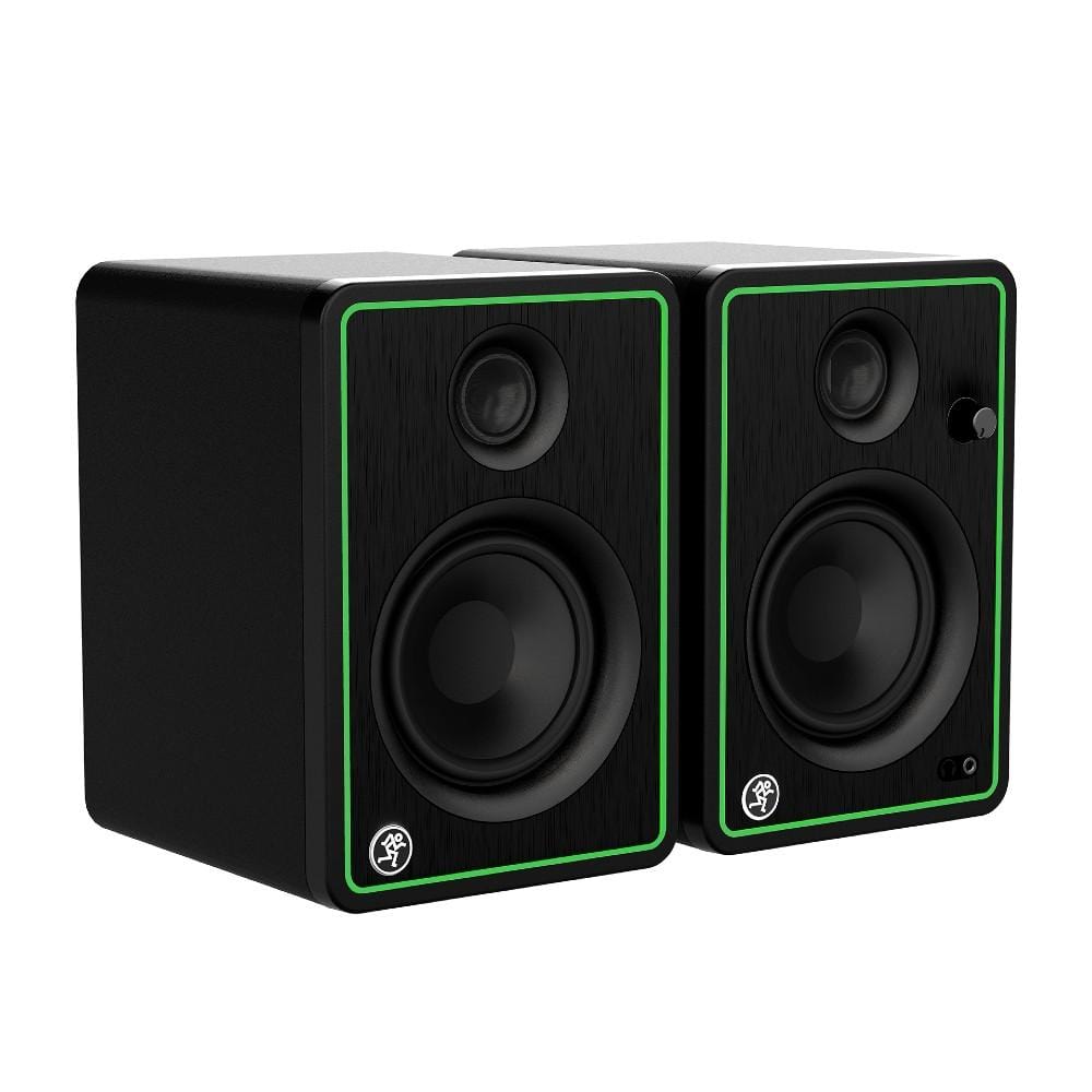 mackie monitor speaker bundles mackie cr4 x class d studio multimedia monitor speakers with isolation foam pads, cables & ebook - pair