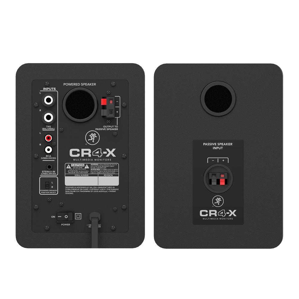 mackie monitor speaker bundles mackie cr4 x class d studio multimedia monitor speakers with isolation foam pads, cables & ebook - pair