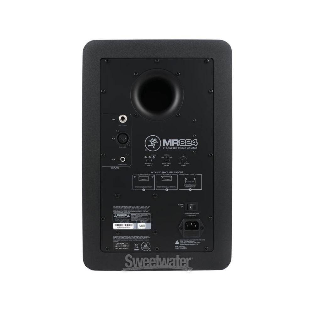 mackie monitor speaker bundles mackie mr 824 8" powered studio monitors with controller, isolation pads, cables & ebook - single