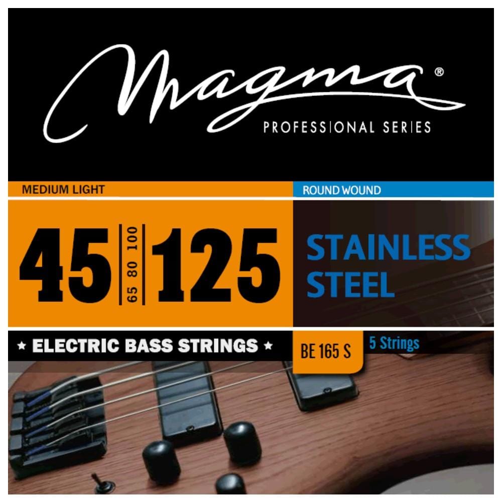 magma bass guitar strings magma be165s stainless steel round wound long scale electric bass strings- medium light gauge