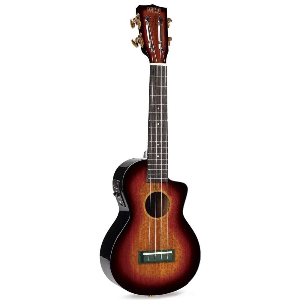 mahalo concert ukuleles 3 tone sunburst mahalo mj2ce cutaway concert semi electric ukulele #color_3-tone-sunburst