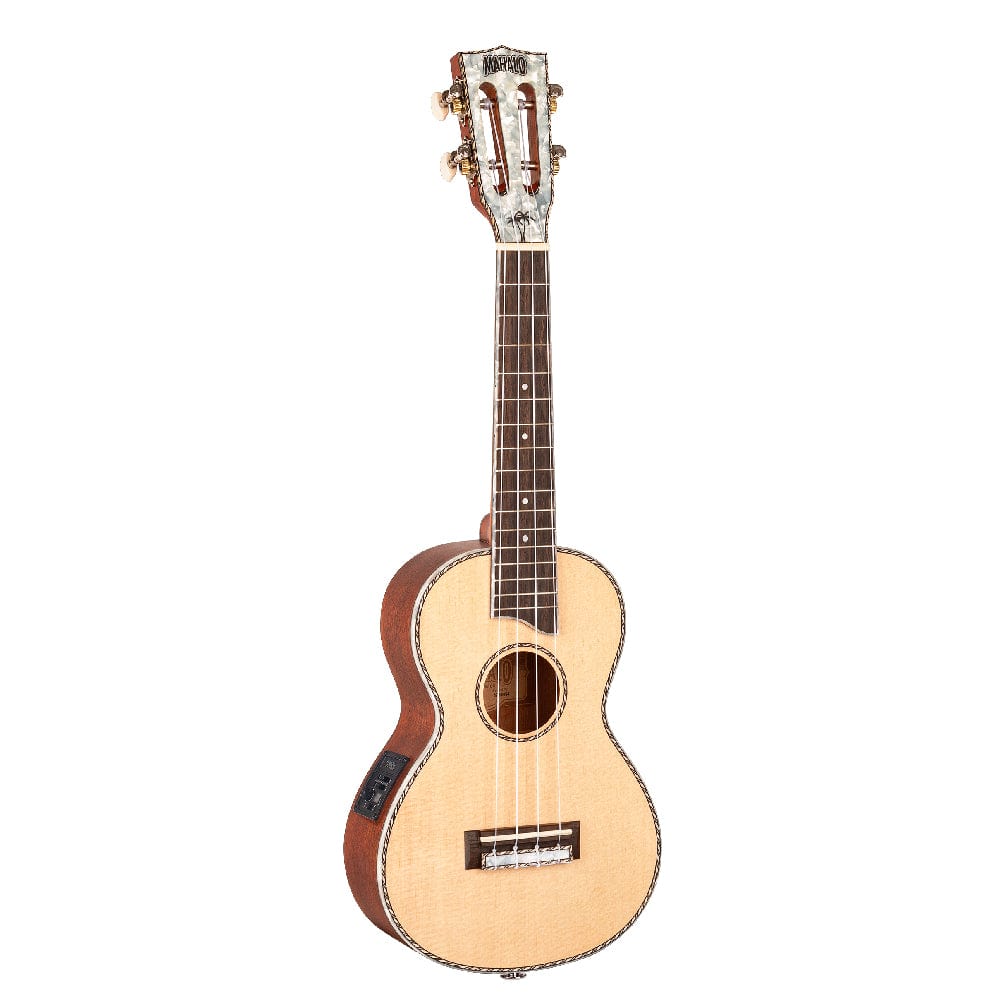 mahalo concert ukuleles natural mahalo pearl series electro acoustic concert ukulele with bag #color_natural