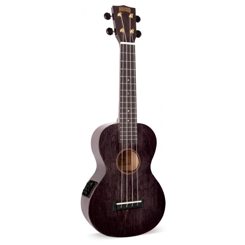 mahalo concert ukuleles transparent black mahalo hano series electro acoustic concert ukulele with gigbag #color_transparent-black