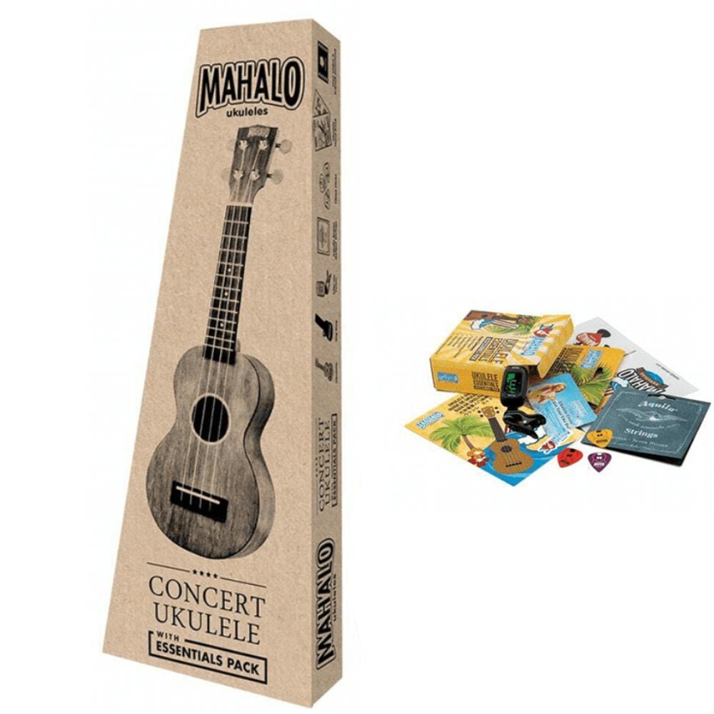 mahalo concert ukuleles transparent brown mahalo mj2 java series concert essentials ukulele pack