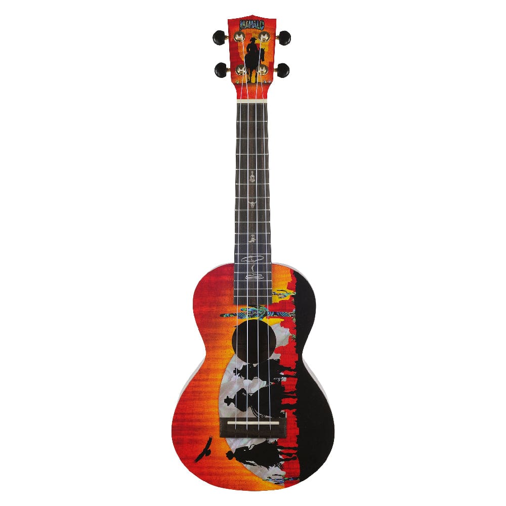 mahalo concert ukuleles wild west mahalo artist elite series graphics concert ukulele with bag #style_wild-west