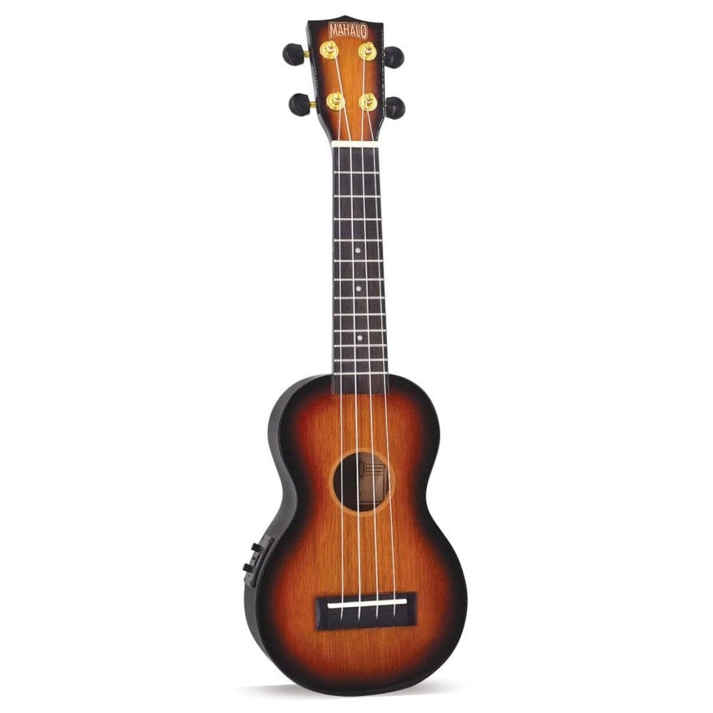 mahalo soprano ukuleles 3 tone sunburst mahalo mj1vt semi electric soprano ukulele with bag #color_3-tone-sunburst