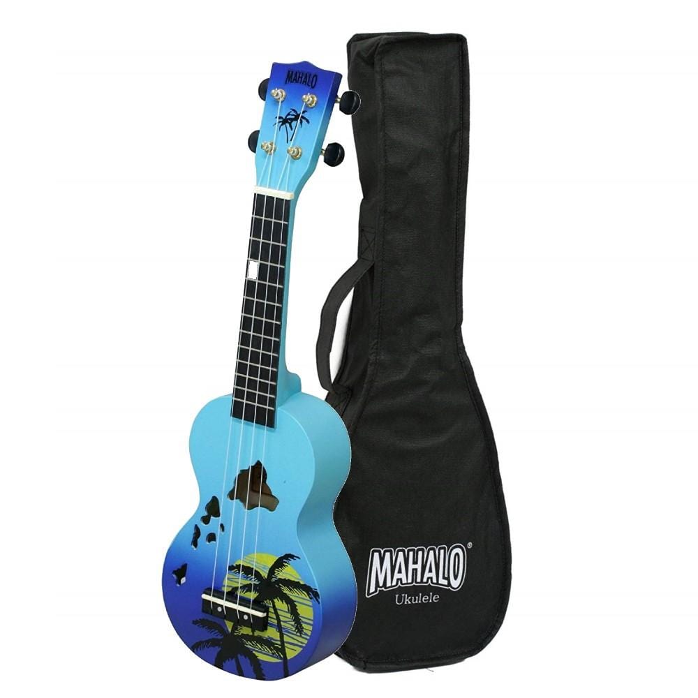 mahalo soprano ukuleles blue burst mahalo md1ha designer series soprano ukulele with bag #color_blue-burst