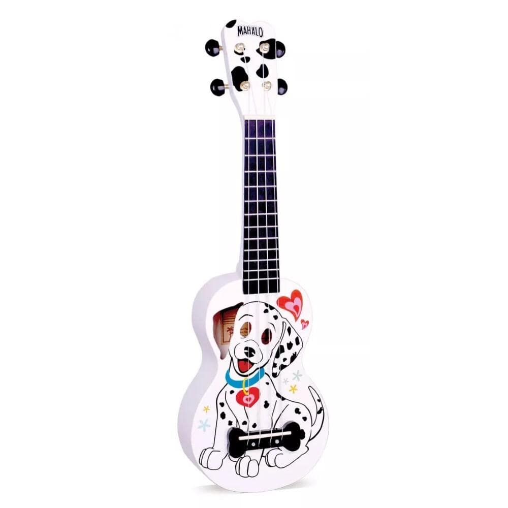 mahalo soprano ukuleles dalmatian - white mahalo art series soprano ukulele with bag #style_dalmatian---white