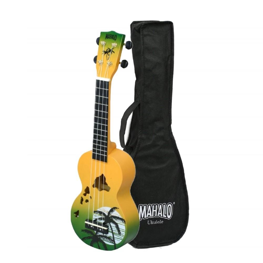 mahalo soprano ukuleles green burst mahalo md1ha designer series soprano ukulele with bag #color_green-burst