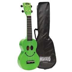 Mahalo Soprano Ukuleles Green Mahalo U-Smile Series Soprano Ukulele With Bag