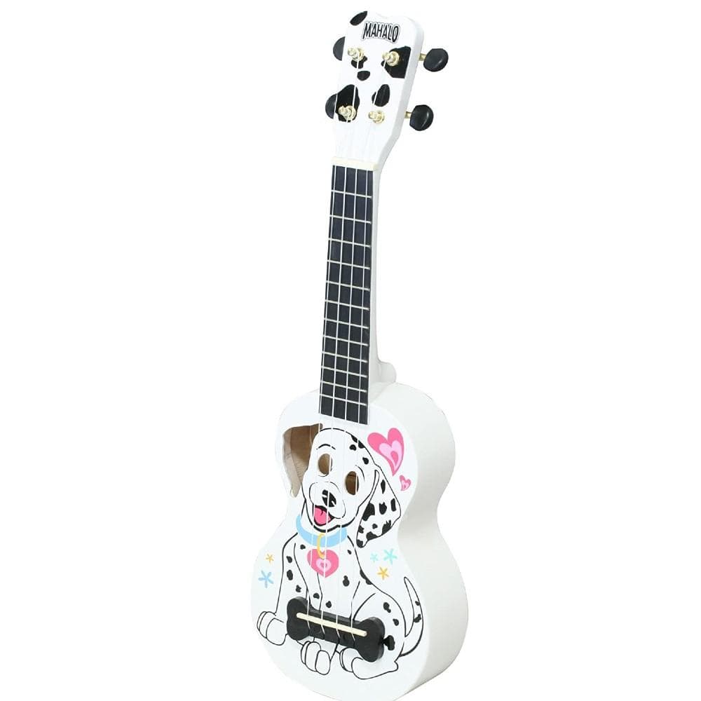 mahalo soprano ukuleles mahalo art series soprano ukulele with bag #style_dalmatian---white