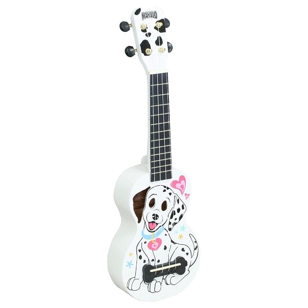 mahalo soprano ukuleles mahalo art series soprano ukulele with bag #style_dalmatian---white
