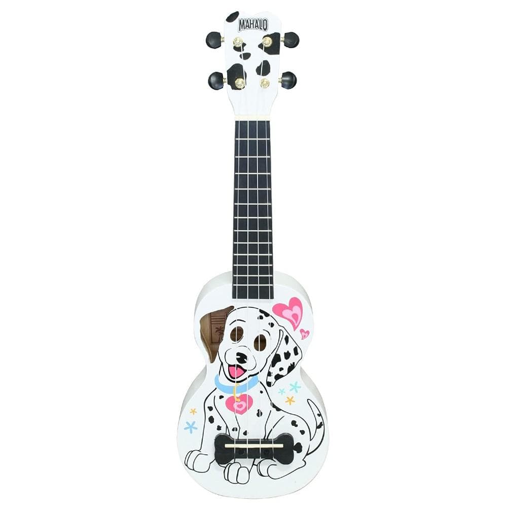 mahalo soprano ukuleles mahalo art series soprano ukulele with bag #style_dalmatian---white