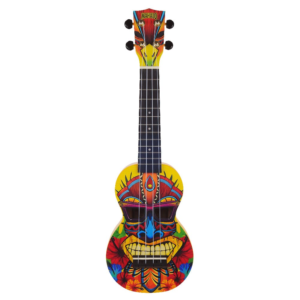 mahalo soprano ukuleles tiki mahalo art series soprano ukulele with bag #style_tiki