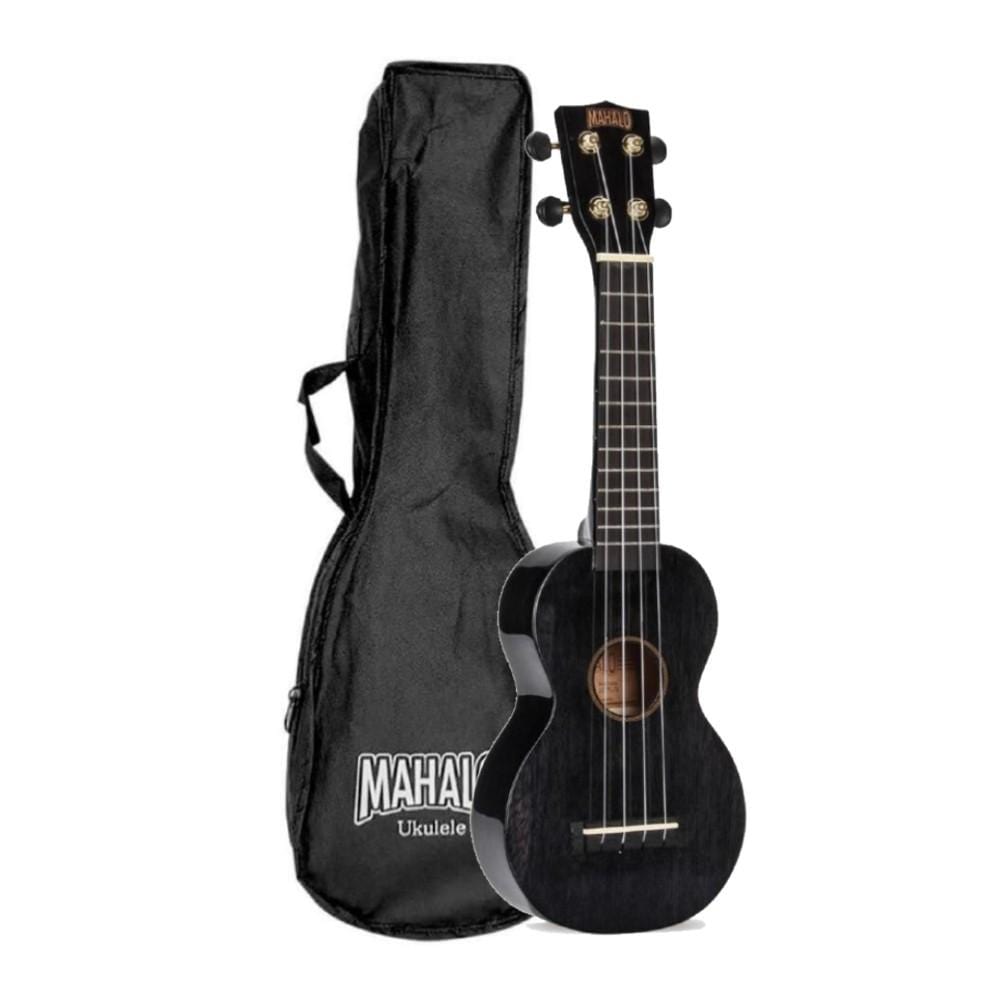 mahalo soprano ukuleles transparent black mahalo mh1 hano series soprano ukulele with bag #color_transparent-black