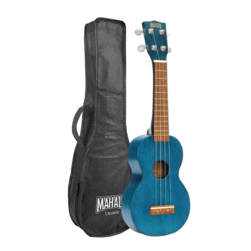 mahalo soprano ukuleles transparent blue mahalo mk1 kahiko series soprano ukulele with bag #color_transparent-blue